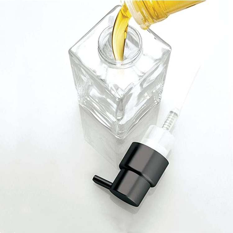200ml Clear square hand soap glass bottle with plastic pump