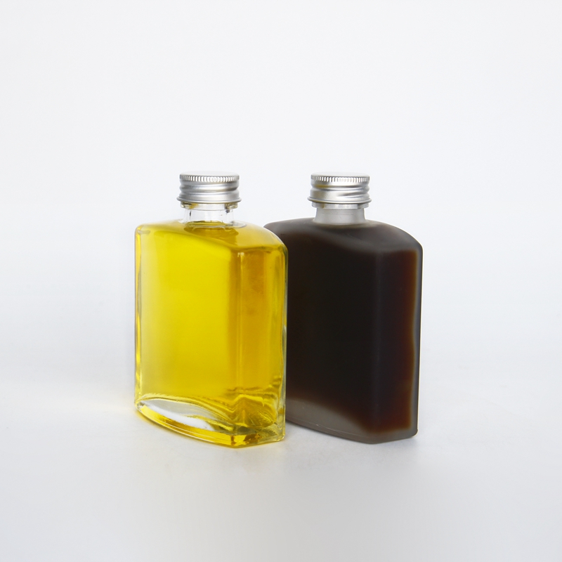 200ml Cold Brew Coffee Tea Bottle With Screw Lids Flat Square Glass Bottle