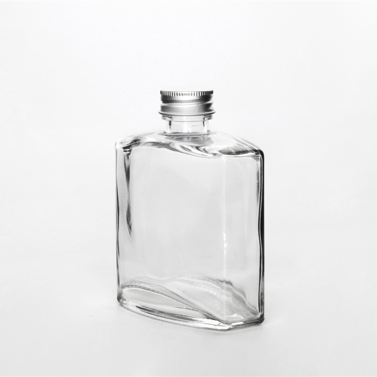 200ml Cold Brew Coffee Tea Bottle With Screw Lids Flat Square Glass Bottle