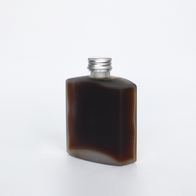 200ml Cold Brew Coffee Tea Bottle With Screw Lids Flat Square Glass Bottle