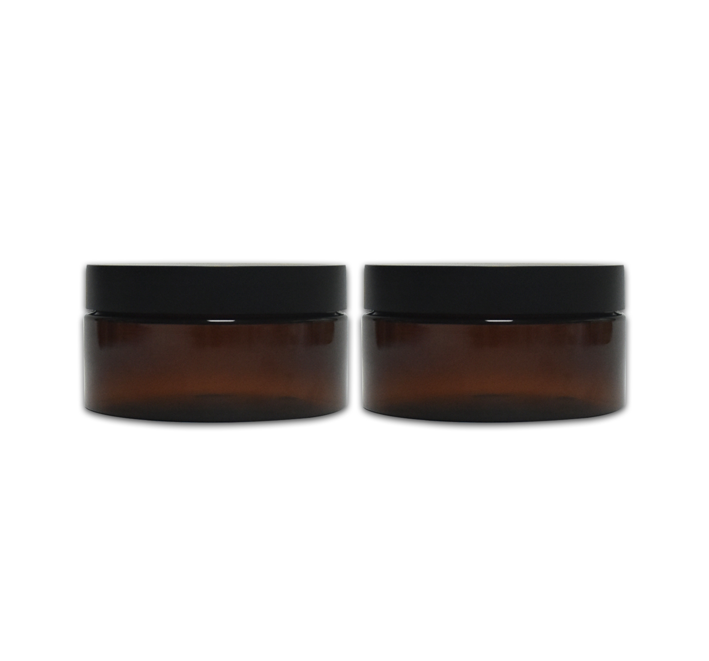 200ml Cosmetic Packaging Clear Amber Black PET Plastic Cream Jar with Plastic Lid