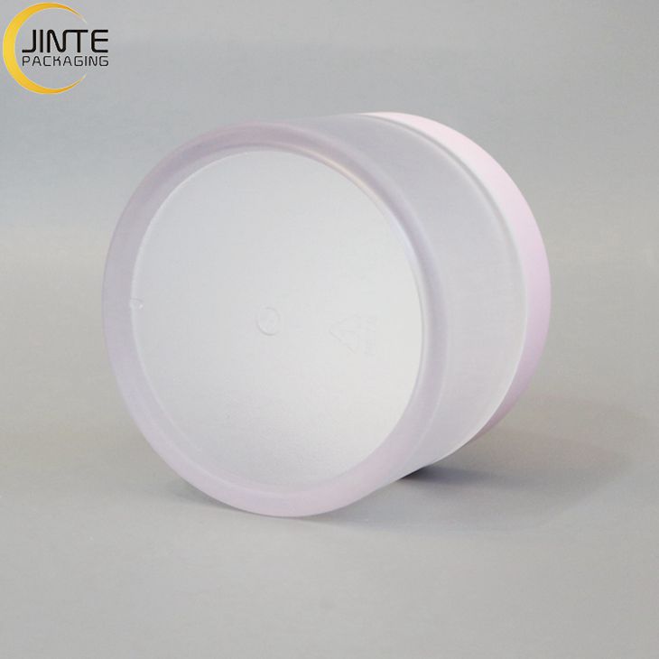 200ml Cosmetics Packaging and Container Customized Frosted body with Matte Pink Cap PETG Body Scrub Jar