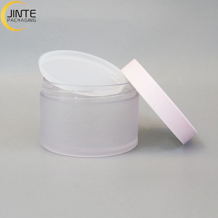 200ml Cosmetics Packaging and Container Customized Frosted body with Matte Pink Cap PETG Body Scrub Jar