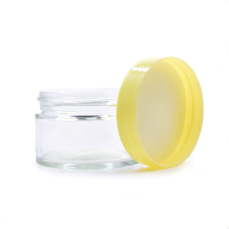 200ml Custom Made Round Glass Cosmetic Jar Straight Side Glass Jar with Lid