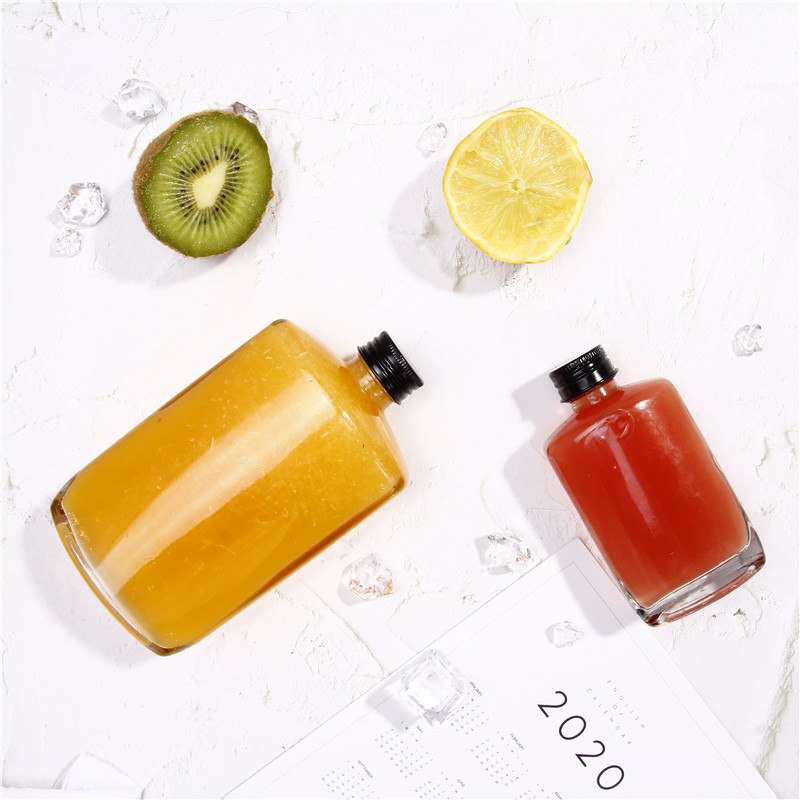 200ml Custom New Design Screw Lid Empty Flat Glass Bottle For Cold Brew Coffee