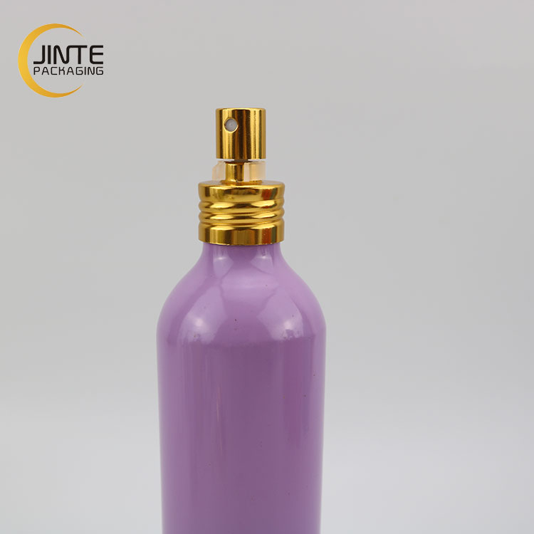 200ml Customized Colorful Aluminum Bottle Purple and White Color With Aluminum Sprayer for Acids products