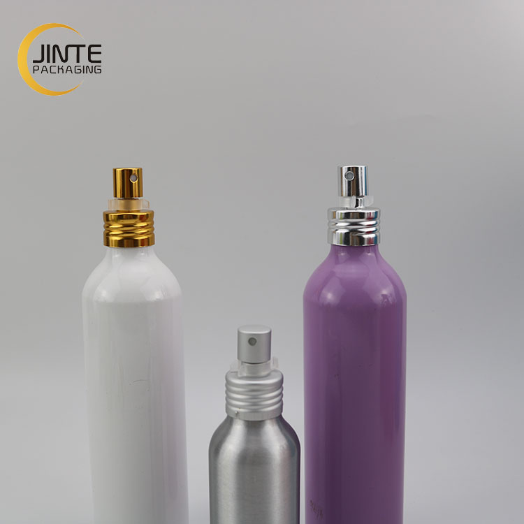 200ml Customized Colorful Aluminum Bottle Purple and White Color With Aluminum Sprayer for Acids products
