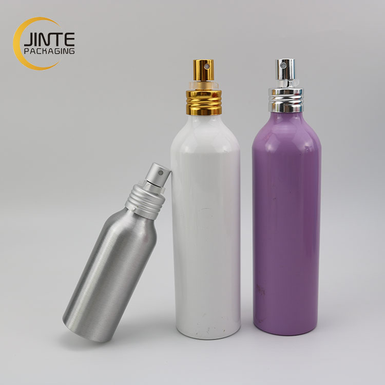 200ml Customized Colorful Aluminum Bottle Purple and White Color With Aluminum Sprayer for Acids products