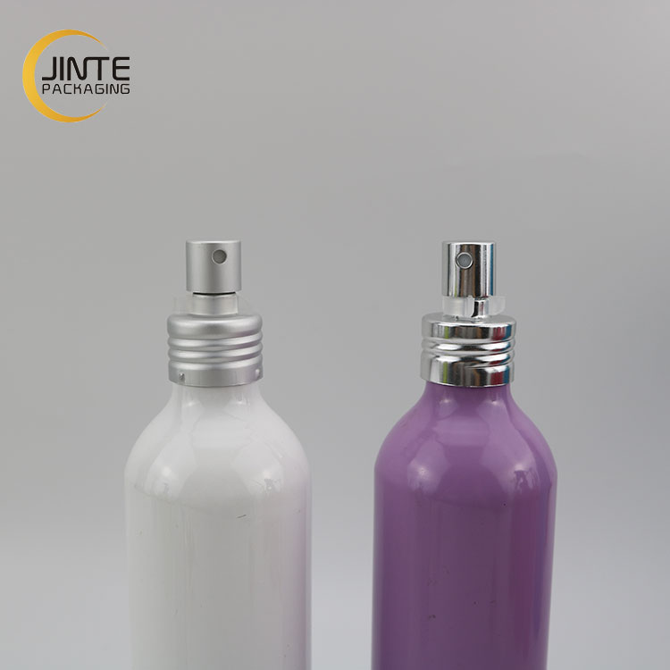 200ml Customized Colorful Aluminum Bottle Purple and White Color With Aluminum Sprayer for Acids products