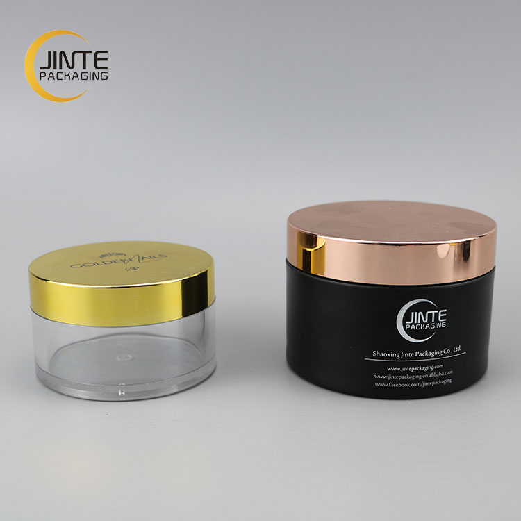 200ml Customized PETG Plastic Matte black Body With Shiny Gold Cap for Hair Masque