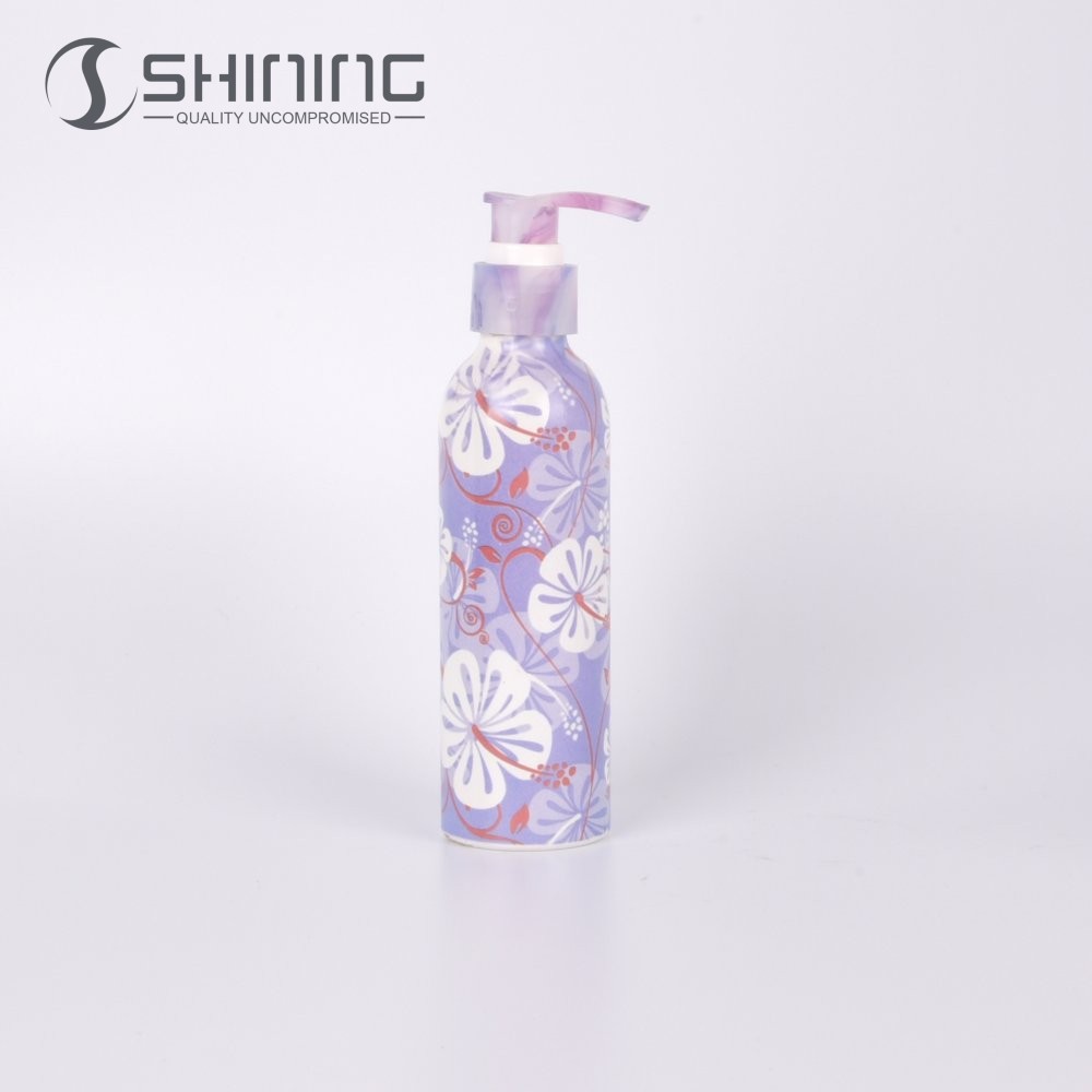 200ml Customized Personal Care Alu Material Lotion 350ml Bottles Use Frost Surface Cosmetic Aluminum Bottle With Pump