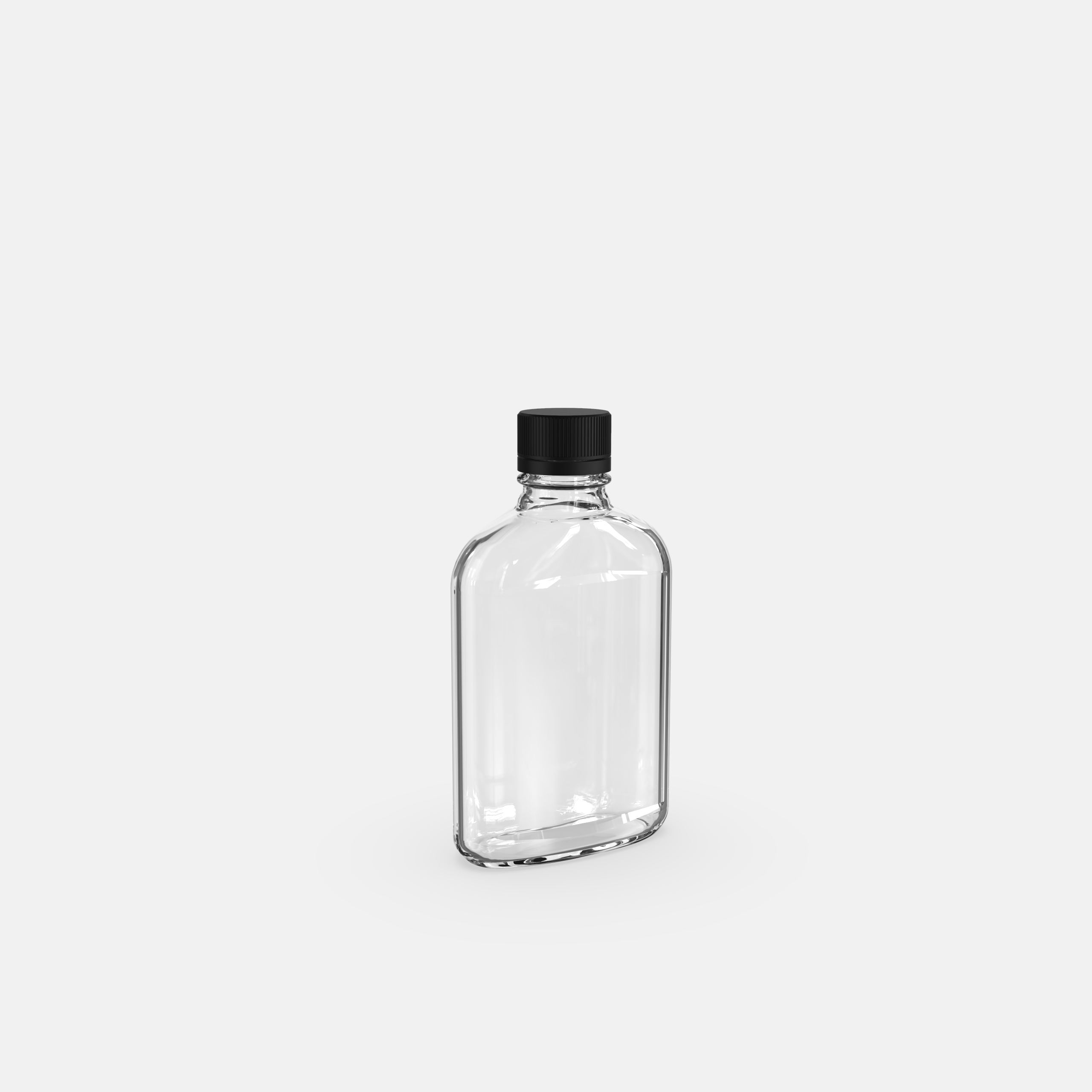 200ml Empty Cold Brew Coffee Flat Glass Flask Liquor Wine Bottle With Black Lid