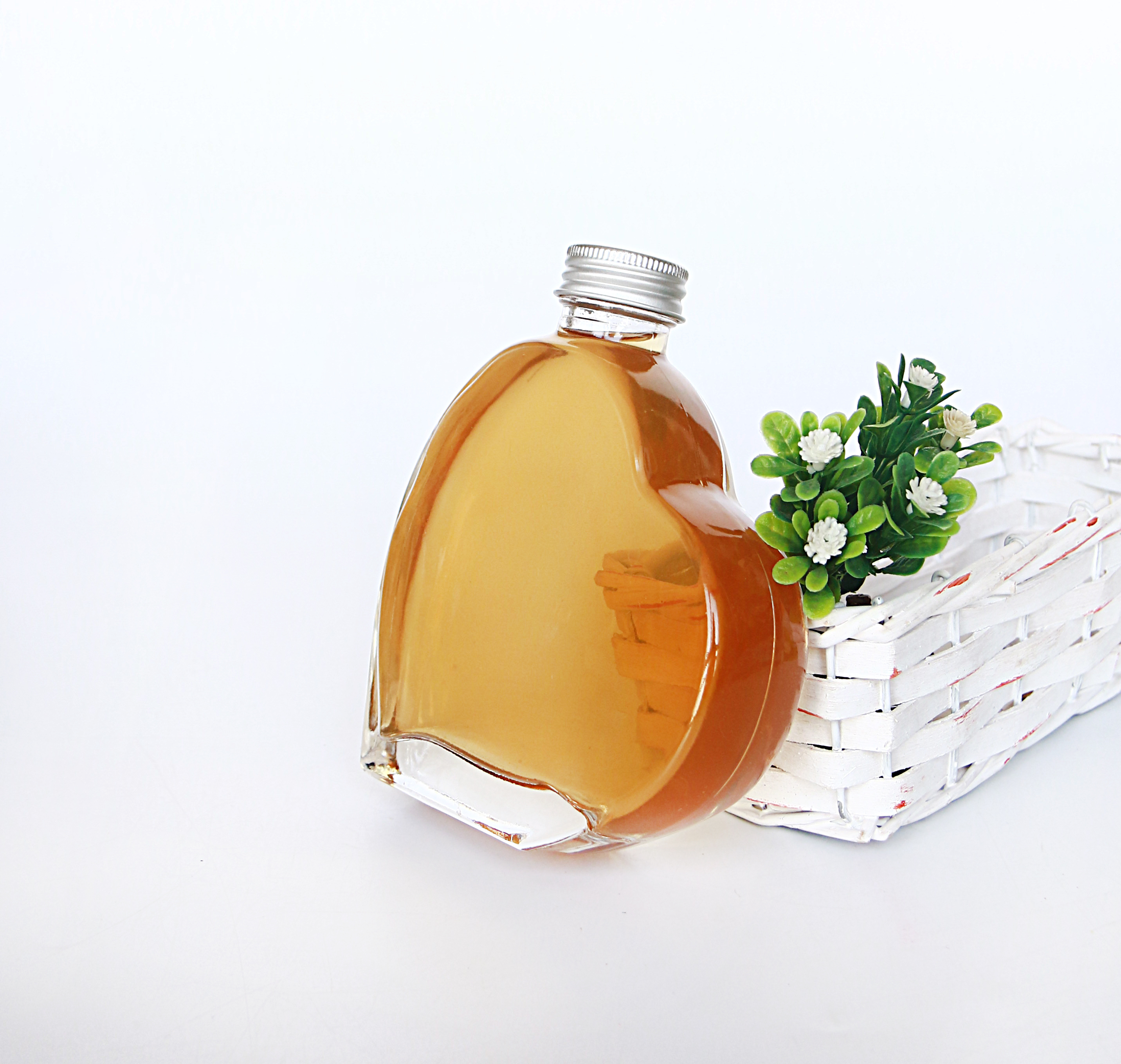200ml Flat Bottle Glass Flask Bottles Packaging For Liquor Alcohol Vodka