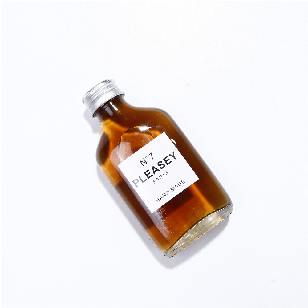 200ml Flat Glass Rum Bottle Glass Liquor Bottles With Aluminium Screw Lid