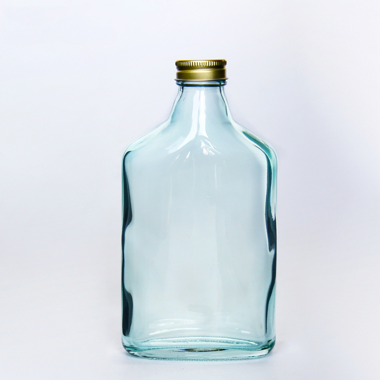 200ml Flat Hip Flask Wine Whiskey Glass Bottle For Liquor Cold Brew Coffee Juice With Logo Printing