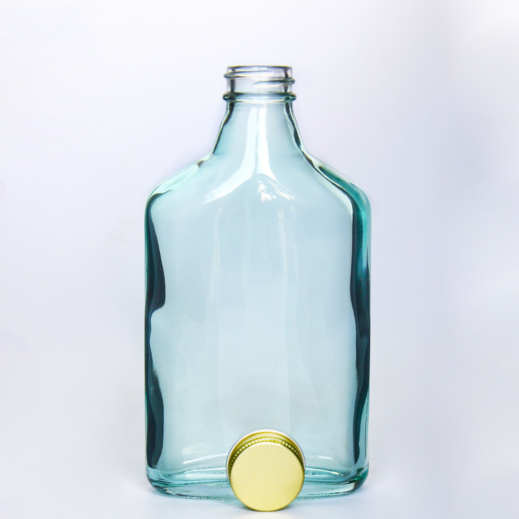 200ml Flat Hip Flask Wine Whiskey Glass Bottle For Liquor Cold Brew Coffee Juice With Logo Printing