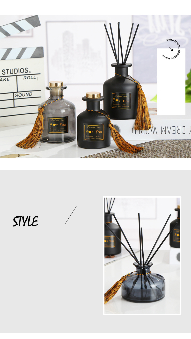 200ml Flat Round Aromatherapy Reed Diffuser Glass Bottle With Glass Stopper And Colour Sprayed