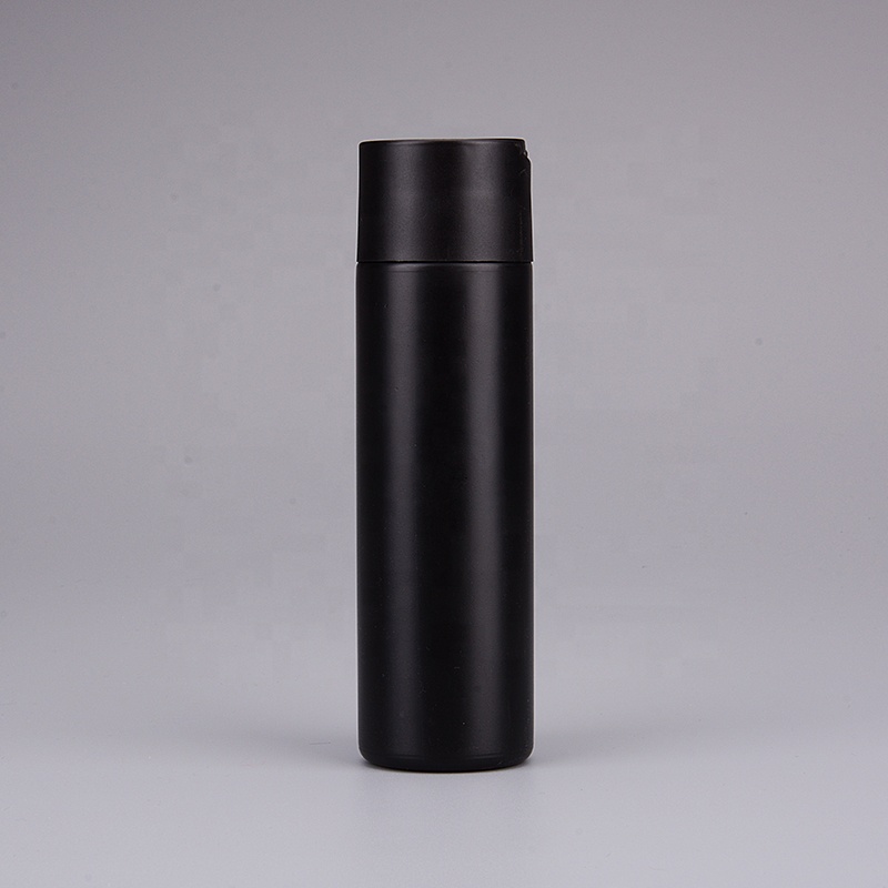 200ml Flat Shoulder Plastic HDPE Black Shampoo Bottle