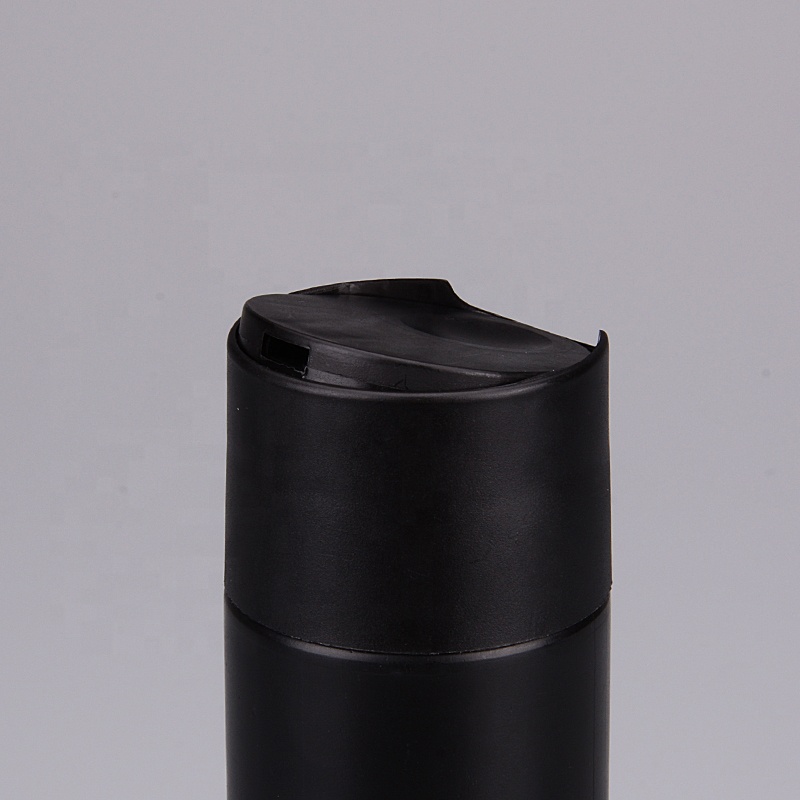200ml Flat Shoulder Plastic HDPE Black Shampoo Bottle
