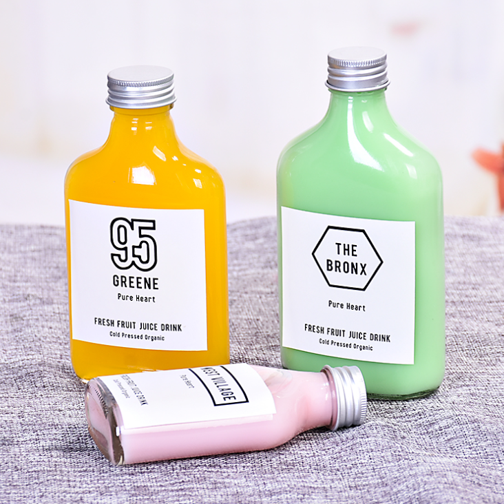 200ml Flat Square Beverage Packing Glass Flask Bottle