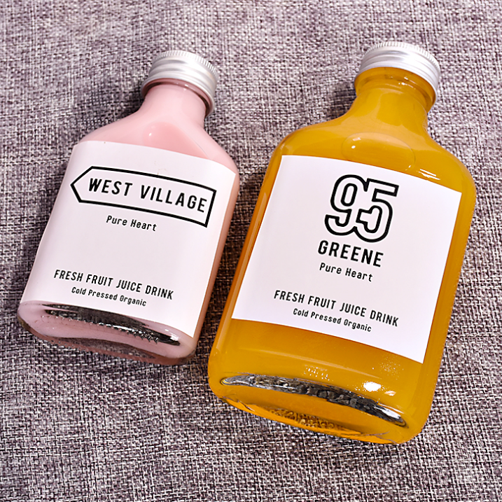 200ml Flat Square Beverage Packing Glass Flask Bottle