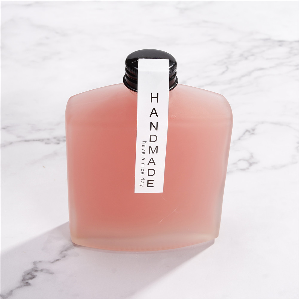 200ml Flat Square Beverage Packing Glass Flask Bottle
