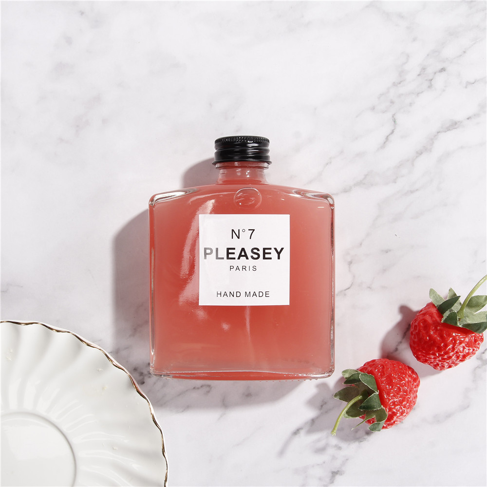 200ml Flat Square Beverage Packing Glass Flask Bottle
