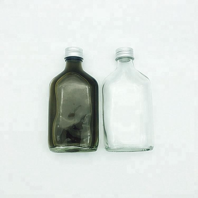 200ml Flat cold brew coffee bottle for kombucha ice tea with aluminum screw lid