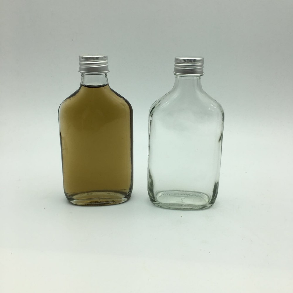 200ml Flat cold brew coffee bottle for kombucha ice tea with aluminum screw lid