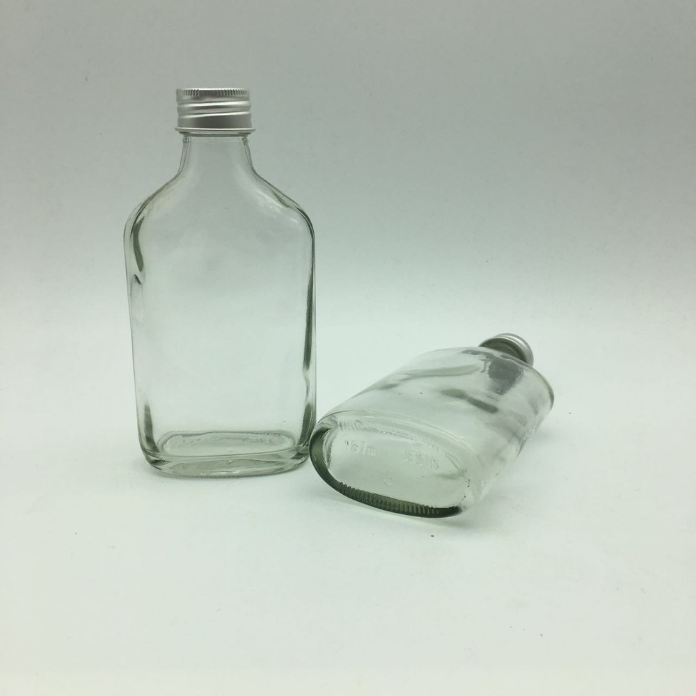200ml Flat cold brew coffee bottle for kombucha ice tea with aluminum screw lid