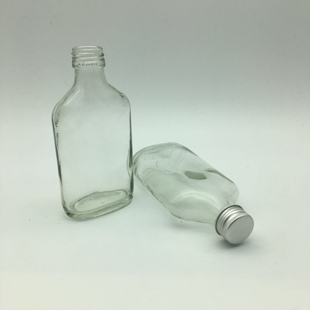 200ml Flat cold brew coffee bottle for kombucha ice tea with aluminum screw lid