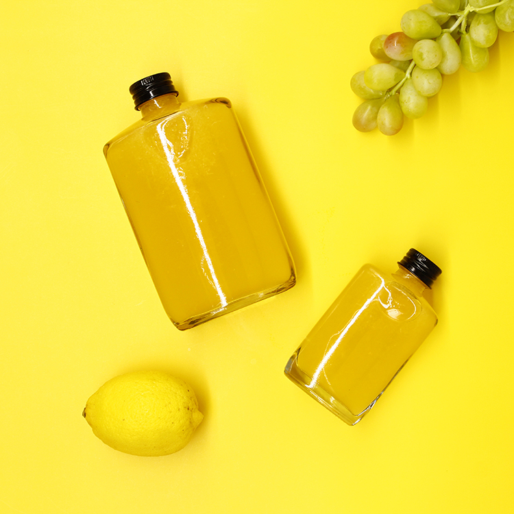 200ml Flint Clear Glass Flask Tamper Evident Oval Body Glass Cold Brew Coffee Flask