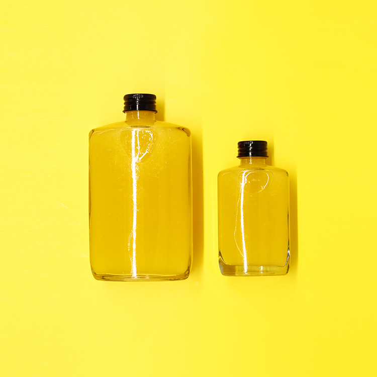 200ml Flint Clear Glass Flask Tamper Evident Oval Body Glass Cold Brew Coffee Flask