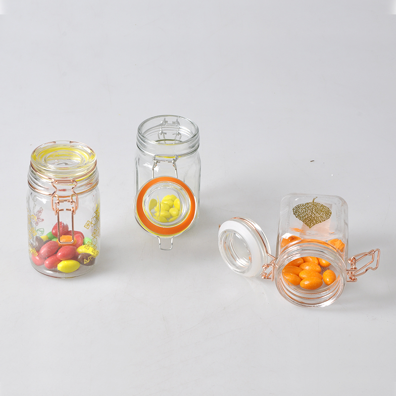 200ml Glass Storage Jar with Clamp Lid for Dry Goods Serve Desserts Drinks