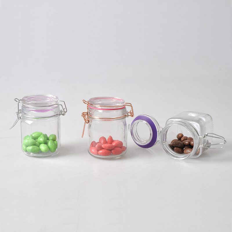 200ml Glass Storage Jar with Clamp Lid for Dry Goods Serve Desserts Drinks