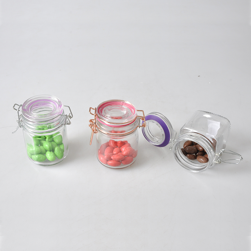 200ml Glass Storage Jar with Clamp Lid for Dry Goods Serve Desserts Drinks