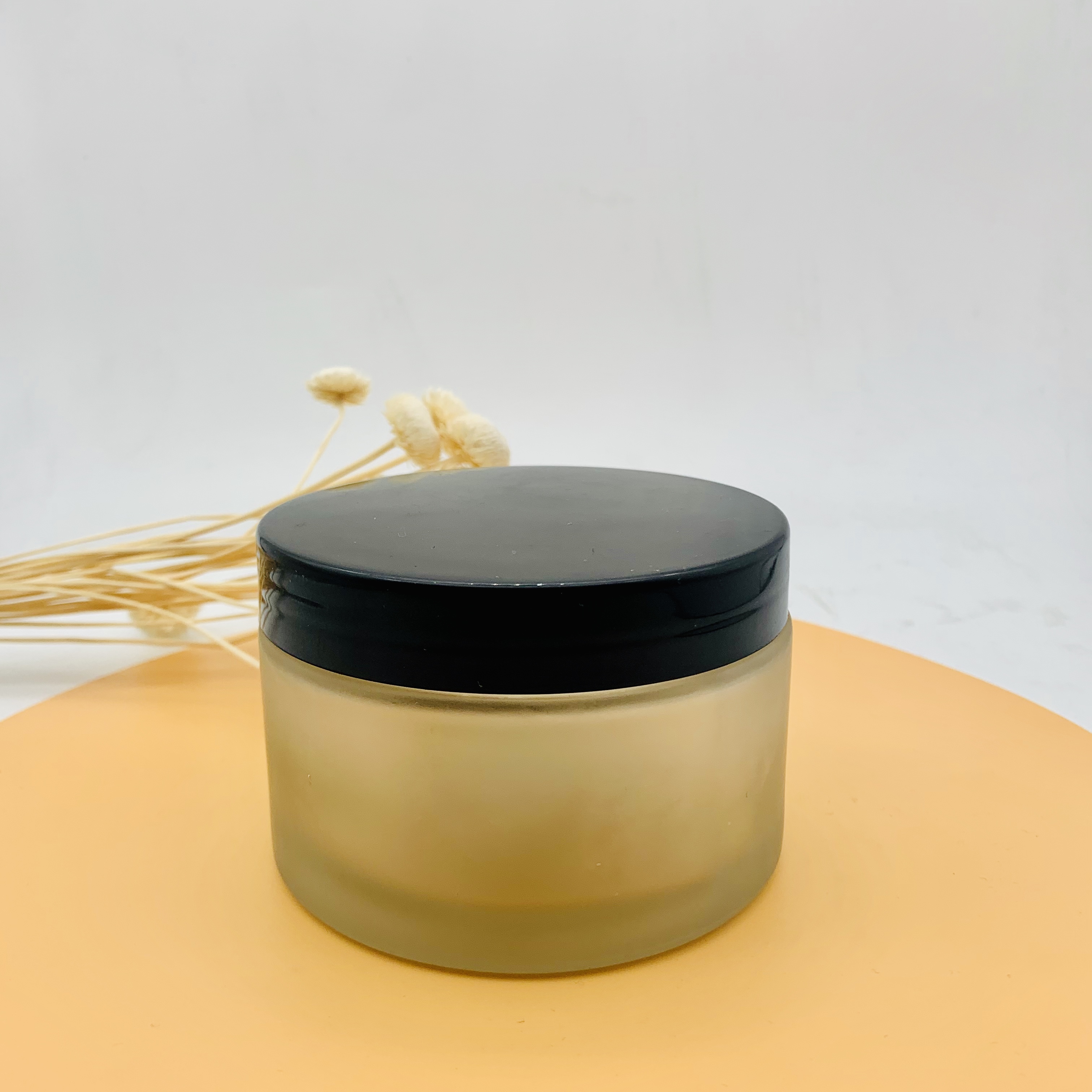 200ml High Quality Clear Frosted Cosmetic Glass Cream Jars wholesale