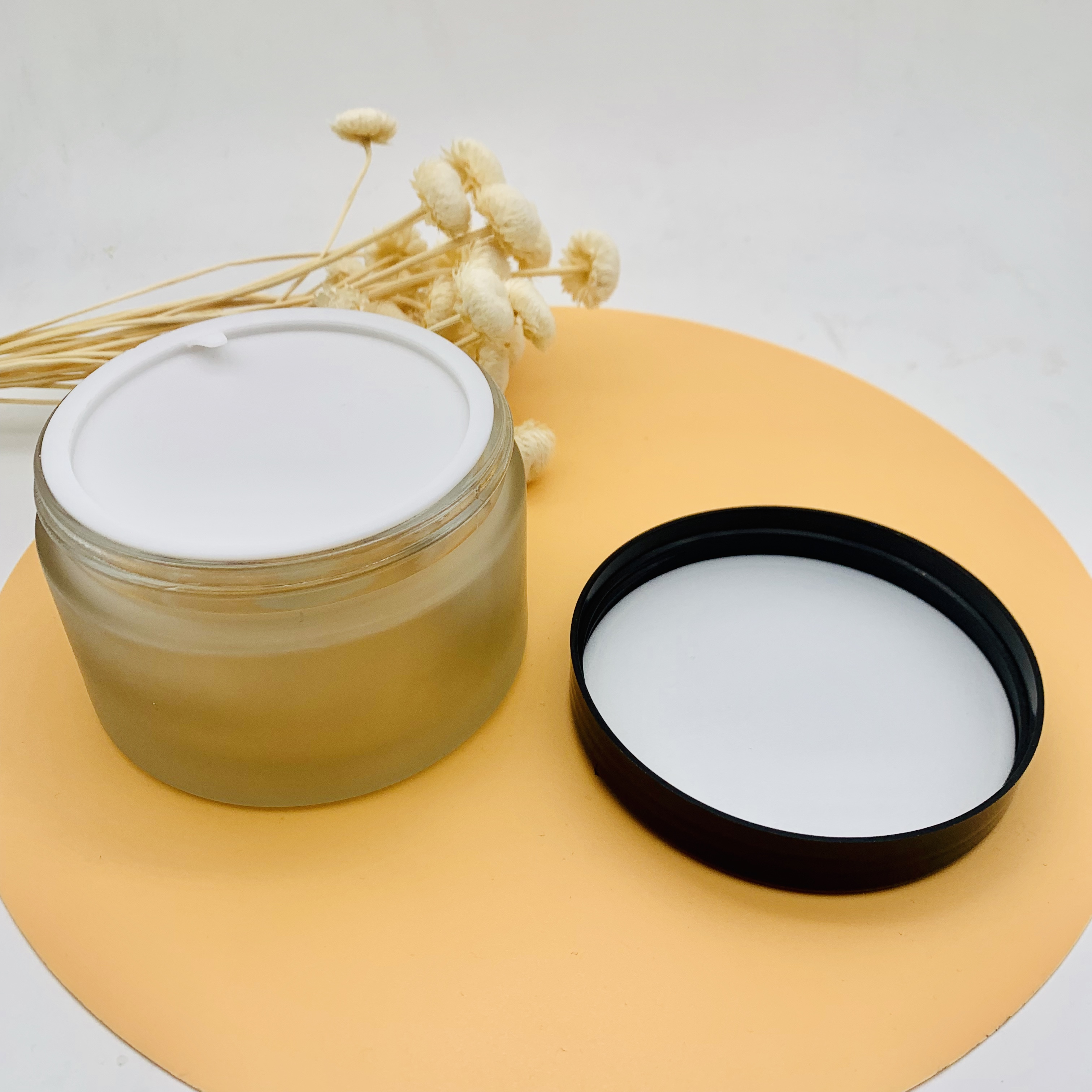 200ml High Quality Clear Frosted Cosmetic Glass Cream Jars wholesale