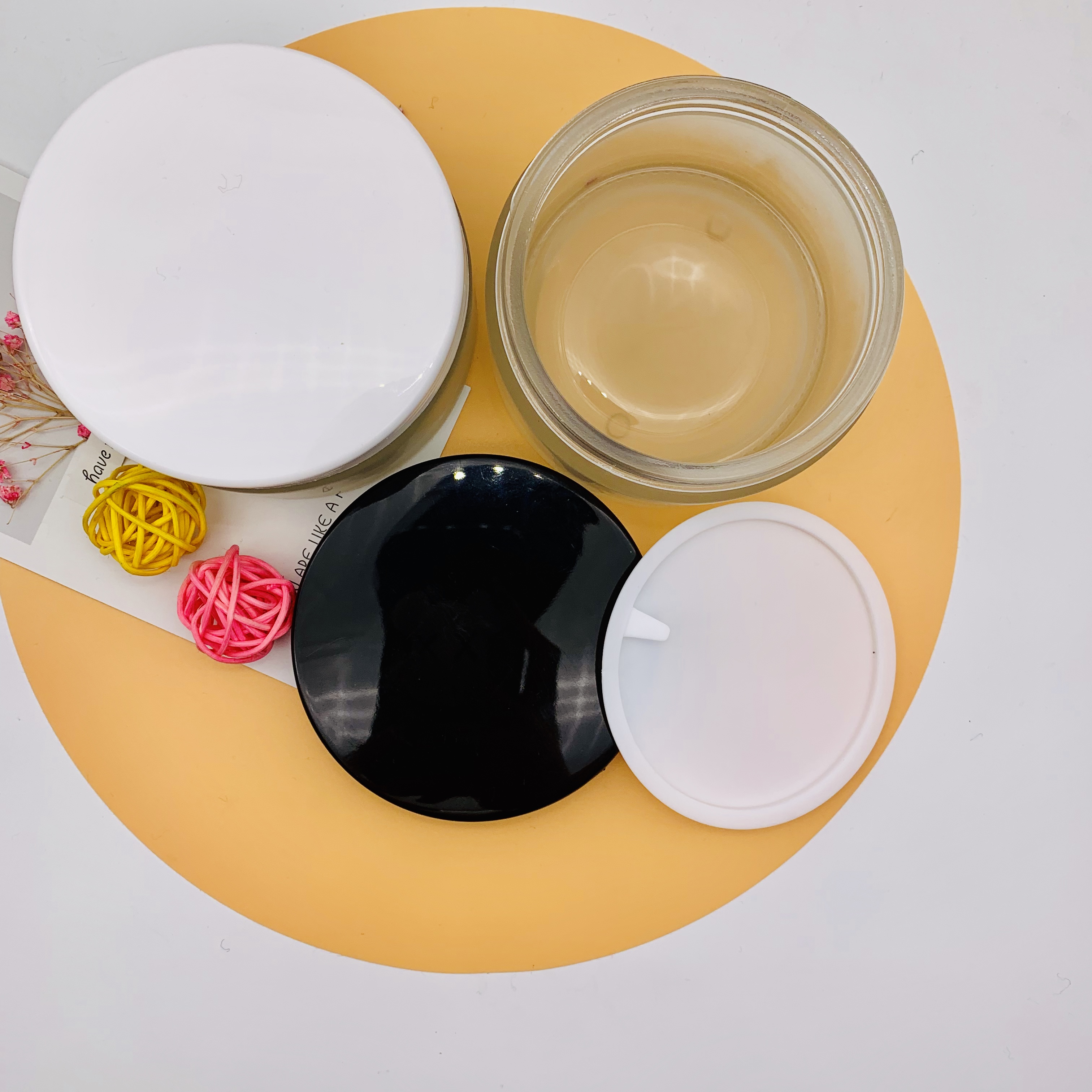 200ml High Quality Clear Frosted Cosmetic Glass Cream Jars wholesale