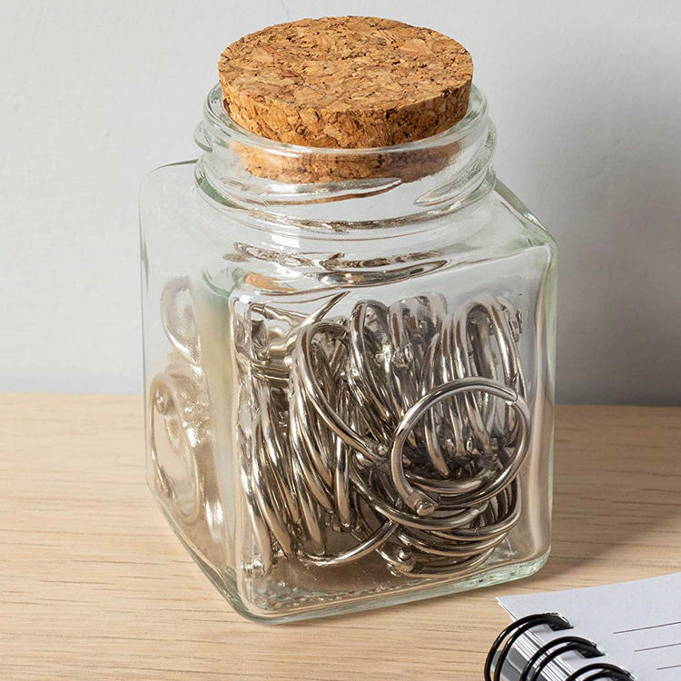 200ml Jam Jelly Storage Container with Cork Lid Honey Square Glass Jars