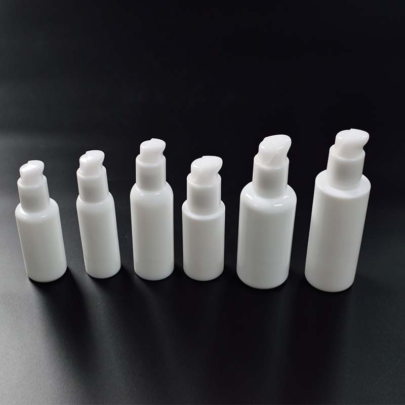 200ml Lotion bottle white Fashion Opal Glass Bottle Porcelain Lotion Pump Bottle