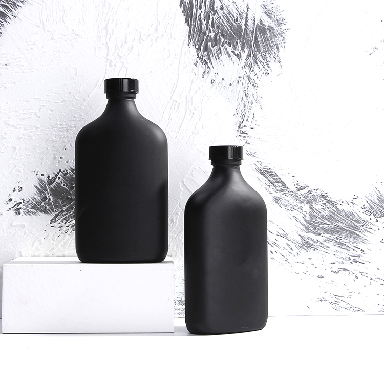 200ml Matt Black Cold Brew Coffee Glass Bottle Aluminium Cap Top Water Decanter