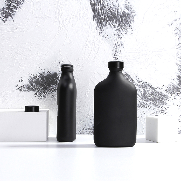 200ml Matt Black Cold Brew Coffee Glass Bottle Aluminium Cap Top Water Decanter