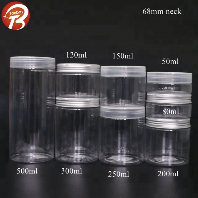 200ml PET plastic candy jar with lid /aluminum cap