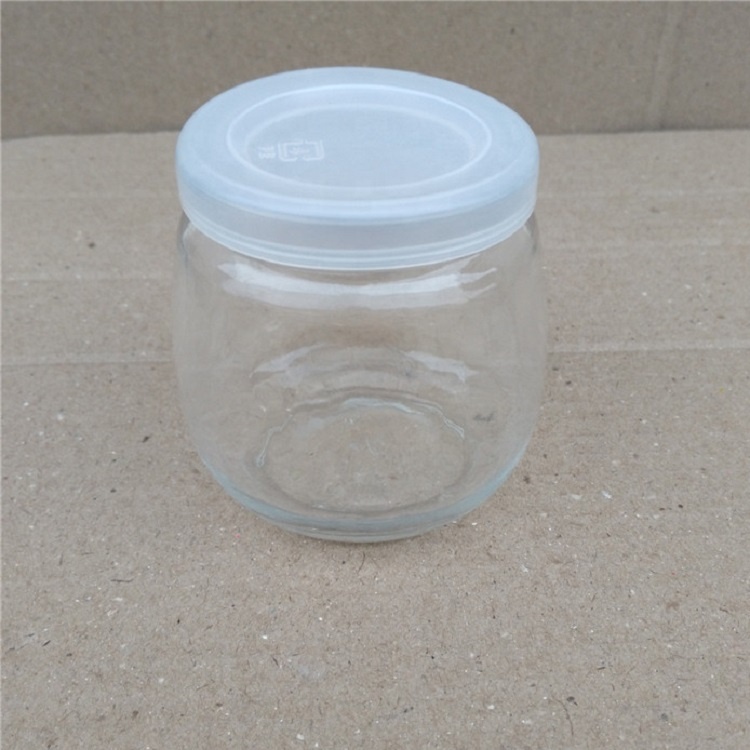 200ml Penguin Pudding Glass Jar, Candy Beverage Glass Gottle, Pudding Jar with PE lid