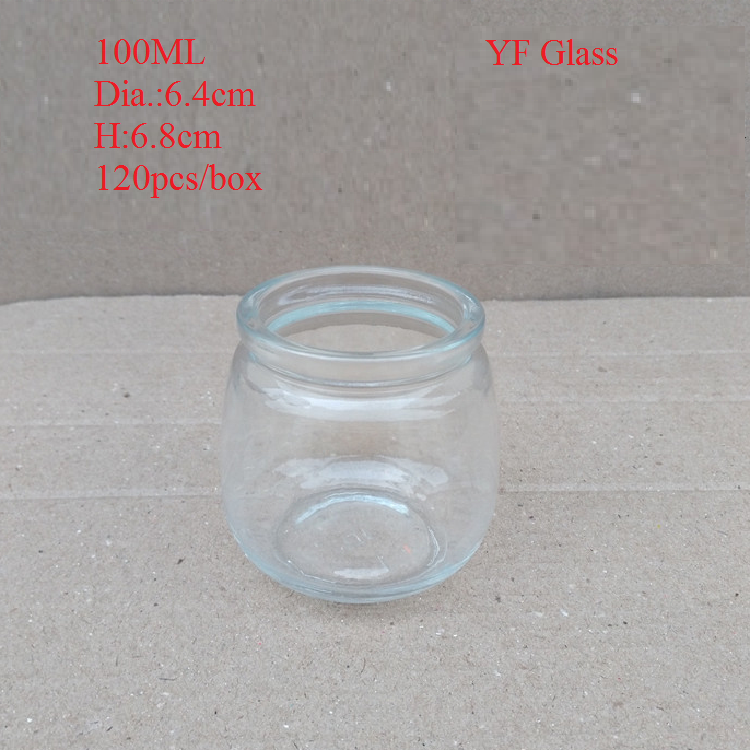 200ml Penguin Pudding Glass Jar, Candy Beverage Glass Gottle, Pudding Jar with PE lid