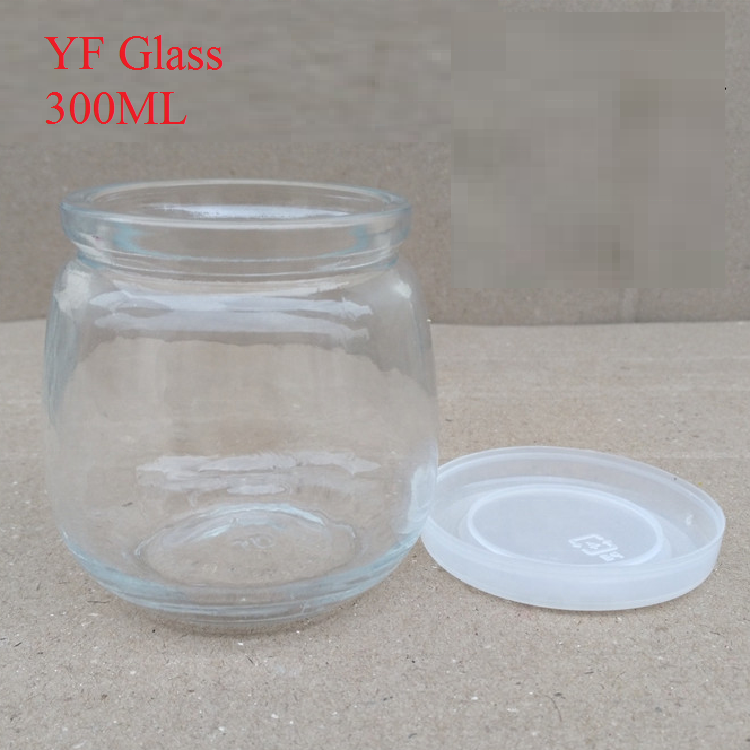 200ml Penguin Pudding Glass Jar, Candy Beverage Glass Gottle, Pudding Jar with PE lid