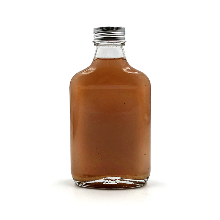 200ml Super Flint Juice Flask Cold Brew Coffee Glass Bottles with plastic Tamper Proof Lids MCA screw cap