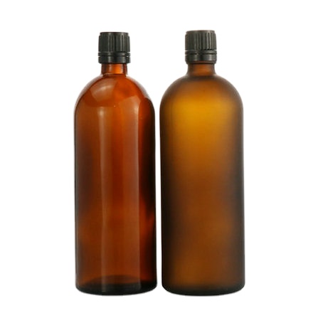 200ml amber brown round glass spray bottle for essential oil spirit with plastic shampoo pump sprayer screw cap