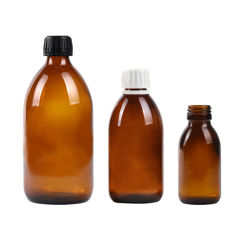 200ml amber glass liquid maple syrup bottle with plastic tamper evident cap